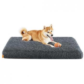 Feandrea Orthopedic Dog Bed for Medium and Large Dogs, Dark Grey, 110 x 73 x 10 cm