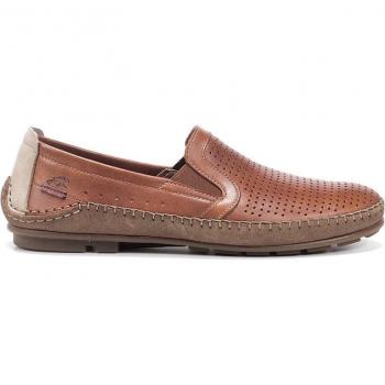 Mocasines Fluchos de Piel Marrón Claro