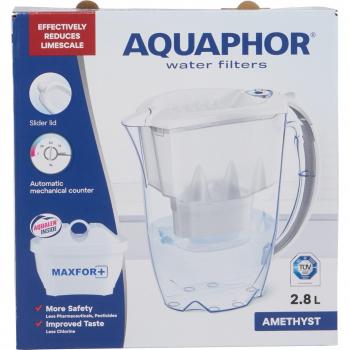 Water Filter Jug AQUAPHOR Amethyst Fridge door fit Inc 1 Maxfor+ Cartridge White