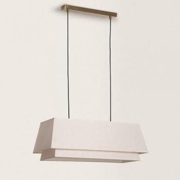 Suspension Vintage Adra Métal Tissu Beige LED