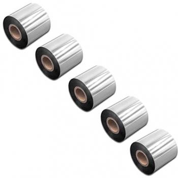 Vhbw - 5x Wax Resin Thermal Transfer Ribbon for TSC MX240P, MX340P, MX340, MX640 Label Printers, 60 mm x 300 m, Black