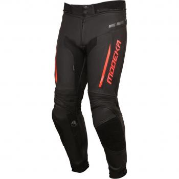 Pantaloni in Pelle Modeka Valyant Moto 46 Nero Rosso