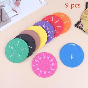 Early Education Rainbow Magnetic Fraction Tiles, 9cm