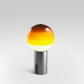 Lampe portable Dipping en métal et verre soufflé ambré et gris - Marset