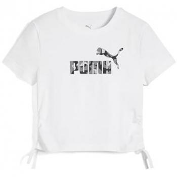 Camiseta Kids Puma 685613-02 Anudada, Color Blanco, Logotipo Animal