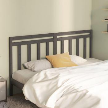 Grey Bed Headboard 206x4x100 cm Solid Pine vidaXL