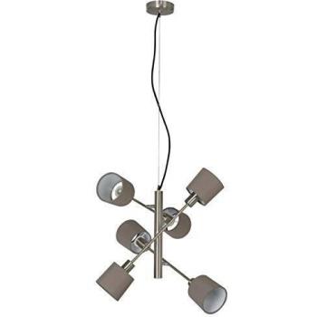 Design Decken Hänge Lampe taupe Wohn Zimmer Textil Pendel Leuchte schwenkbar Briloner 4810-062