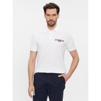 Napapijri Poloshirt E‑Aylmer – Weiß, Slim Fit, Label‑Print Modell AYLMER
