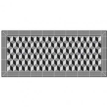 Tapis Vinyle Mosaïque Noir 50x112