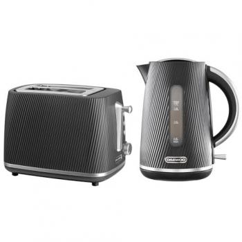 Daewoo Cascade SDA2911GE 1.7L Jug Kettle & 2‑Slice Black Bundle
