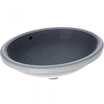 Lavabo bajo encimera Ovalado Geberit VariForm 500x400 mm, color blanco, sin agujero para grifo y con rebosadero