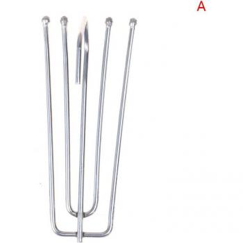 Stainless Steel Four Fork Curtain Hook Set - 50 Pcs