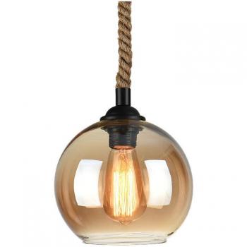 Globo Luminoso Lampada a Soffitto in Vetro – Design Industriale E27, Ø25 cm