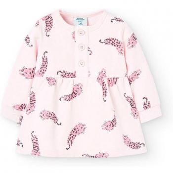 Boboli - Vestido de bebé niña de 100% algodón y con manga larga