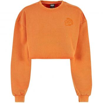 Urban Classics Damen Sweatshirt mit Blumenstickerei, Größe 4XL, vintageorange