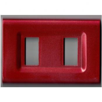 Placchetti in ABS Magic Elite Bticino – Copriprese Rosso Metallizzato 2 Fori
