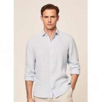 Camisa de Lino Garment Dyed Manga Larga Hackett