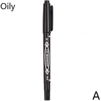 Twin Tip Permanent Marker - Fine Point, Waterproof Ink, Black, 0.5mm-2mm