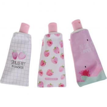 Cute Pink Strawberry Pencil Case with Sharpener