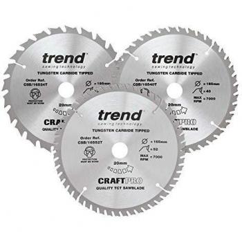 Trend CSB/165/3PK/B Craft Pro Triple Pack of TCT Blades