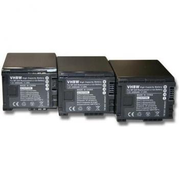 Pack de 3 batteries Canon Legria – 2400 mAh, 7,2 V, Li‑ion – HF20 / HF100 / HF11 HD / HF10