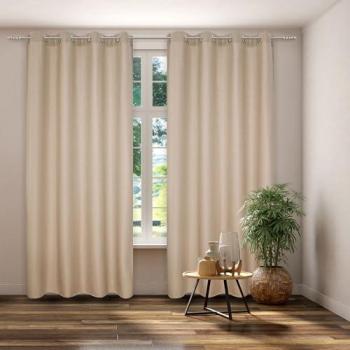 KUTTI Dimout Gardine 140 cm, braun, Verdunkelung