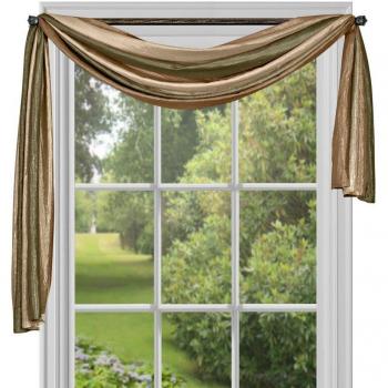 50x144 Ombre Window Curtain Scarf in Earth