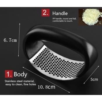 Presse à ail pivotante avec fonction de broyage en inox