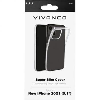 Vivanco Super Slim Back Cover for Apple iPhone 13 - Clear - Wireless Charging Compatible