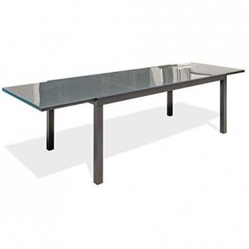 Mesa de jardín Tolede aluminio y vidrio