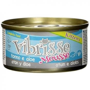 Lata de Mousse para Gatitos VIBRISSE Atún con Aloe, 70 gr