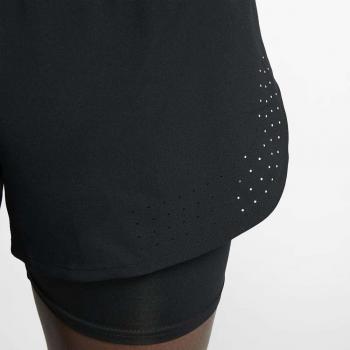 Nike Damen Eclipse 2‑in‑1 Shorts Schwarz/Reflektierend Silber – Größe S