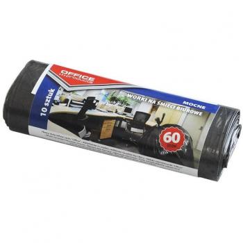 Sacchi dell'immondizia strong Office Product nero 60 l rotolo da 10 pezzi