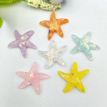 20pcs Resin Glitter Starfish for Scrapbooking and DIY Projects