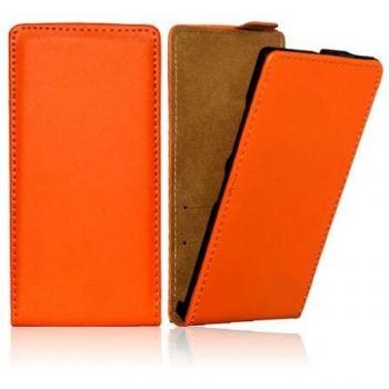 Protezione flip verticale sottile in pelle per Nokia Lumia 730 e 735, arancione
