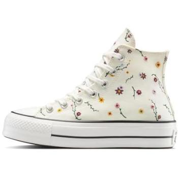 Natural Pale Converse Lift Platform – High‑Top Trainers