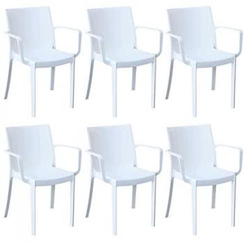 Sedie Impilabili in Plastica Taupe - Set da 6