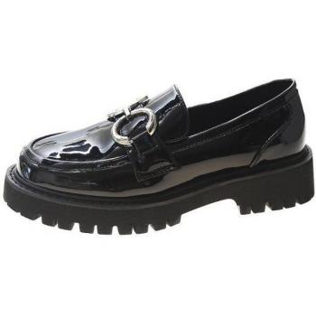 Round Toe Casual Leather Oxford Shoes for Women