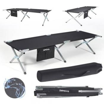 24MOVE® Campingbett Feldbett bis 200 kg, klappbar, mit Tragetasche