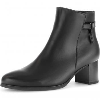 Klassische Gabor Ankleboots, Blockabsatz, schwarz