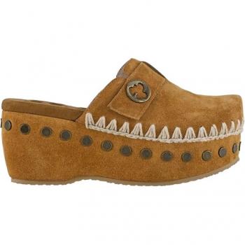 Mou Clout Plain in Suede Cognac 37