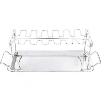 Support BBQ multi‑usage : étagère en acier inoxydable pour jambes de poulet