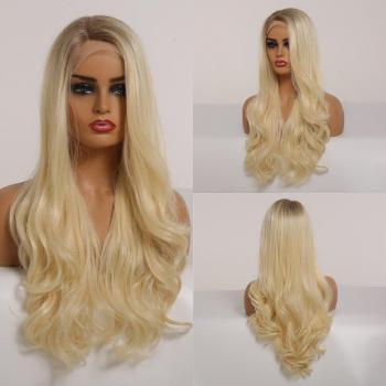 ALAN EATON Honey Ombre Brown Blonde Lace Front Synthetic Hair Wig