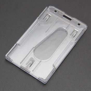 Étui en plastique rigide pour carte d'accès et carte de crédit, porte-badge double face CPDD
