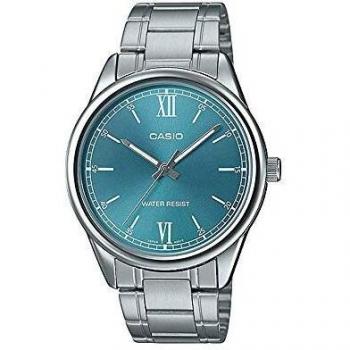 Casio MTP-V005D-3B - Reloj de hombre con dial azul aqua y correa de acero