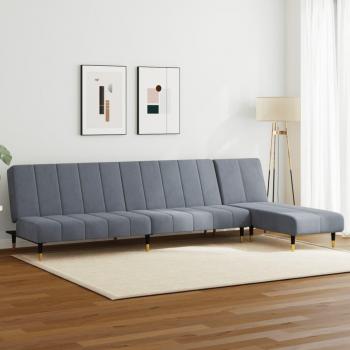 VidaXL 2-tlg. Couchgarnitur Dunkelgrau Samt