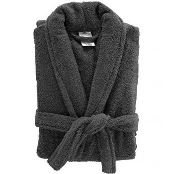 Peignoir Col Châle En Coton tendresse Anthracite - Paris Prix Gris