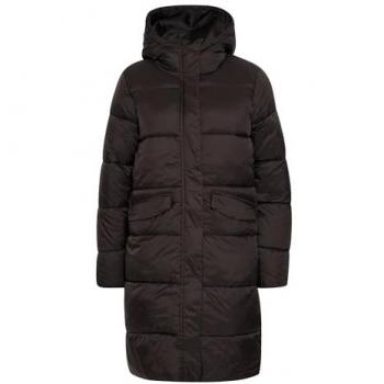 ICHI Winterjacke für Damen, knielang, schwarz