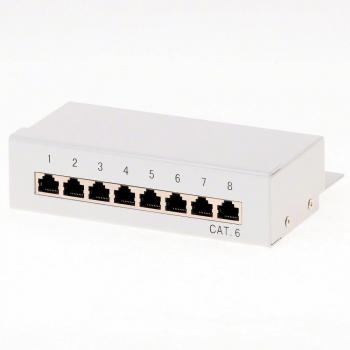 Patchpanel 8‑Port Cat. 6 STP – Dunkelgrau