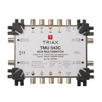 Triax TMU 543 C 4 Ausgänge mit 3 SCR Frequenzen/EIN Standard Receiver pro Ausgang weiß